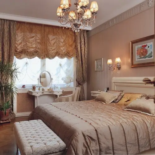 Французские шторы в спальне